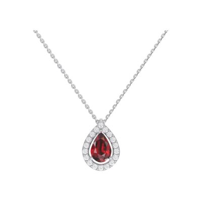 Pendentif 1897 en or blanc, rubis et diamants