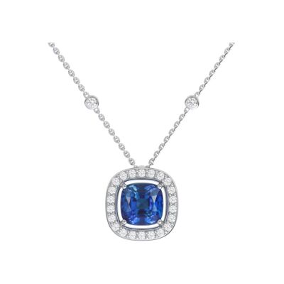 Collier 1897 en or blanc, saphir bleu et diamants
