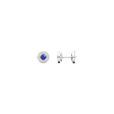 Boucles d'oreilles 1897 en or blanc, saphirs et diamants