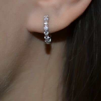 Boucles d'oreilles Infini en or blanc et diamants
