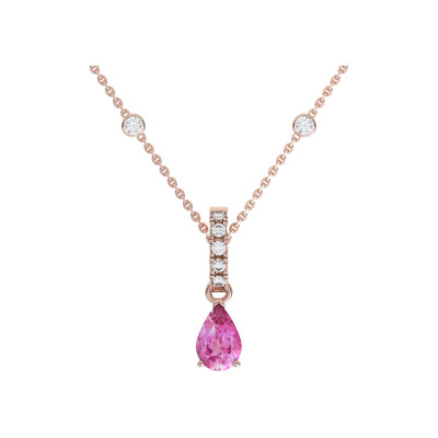 Collier 1897 en or rose, saphir rose et diamants