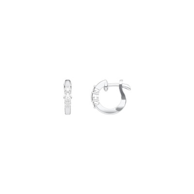 Boucles d'oreilles créoles Infini en or blanc et diamants