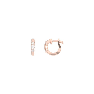 Boucles d'oreilles créoles Infini en or rose et diamants