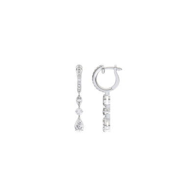 Boucles d'oreilles Infini en or blanc et diamants