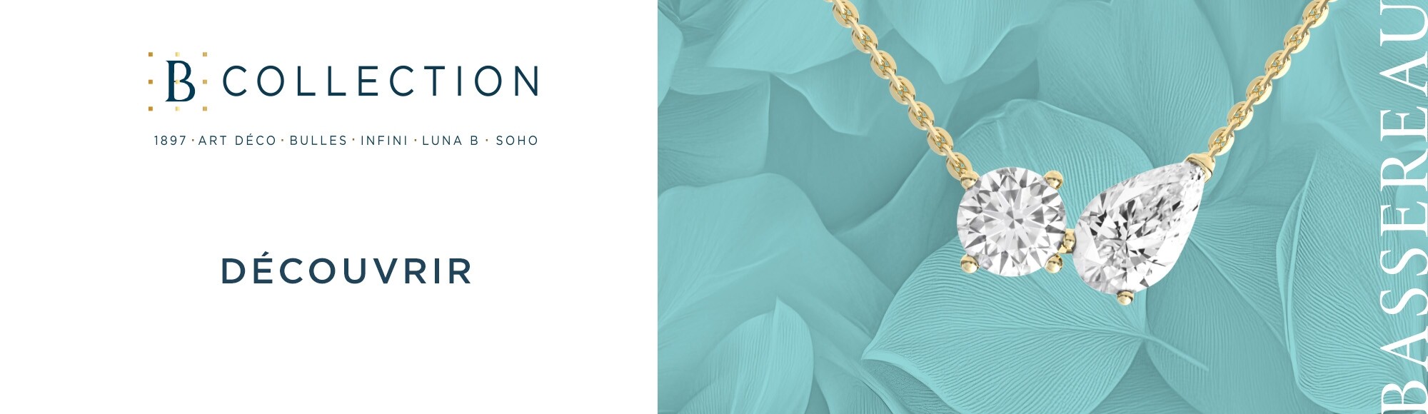 Collier en or jaune et diamants BASSEREAU