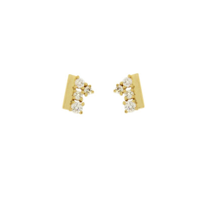 Boucles d'oreilles en or jaune et diamants