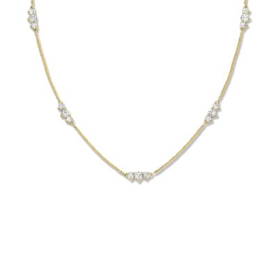 Collier Infini motifs or jaune et diamants