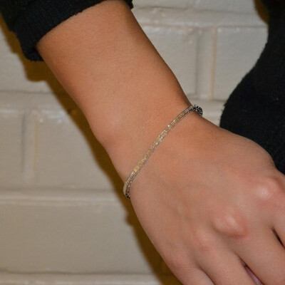 Bracelet Art Déco en or blanc et diamants