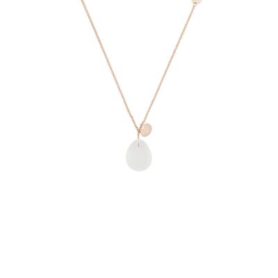 Collier Luna B en or rose et topaze incolore