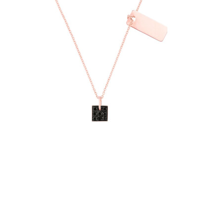 Pendentif Luna B en rose et diamants noirs
