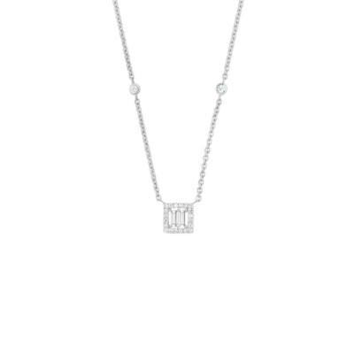 Collier Art Déco en or blanc et diamants