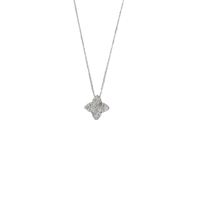 Collier étoile en or blanc diamants sertis griffes sur chaine