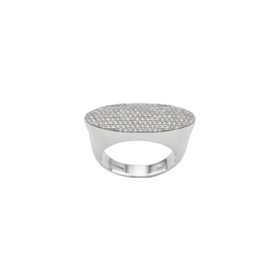 Bague en or blanc et pavage diamants