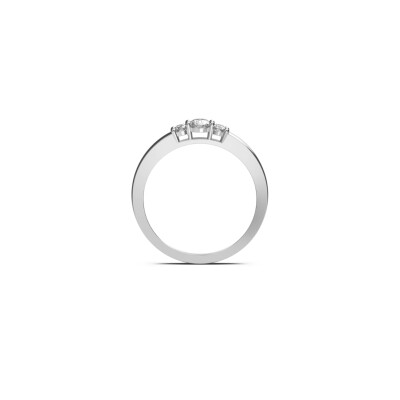 Bague Infini en or blanc et diamants (diamant de centre certifié)