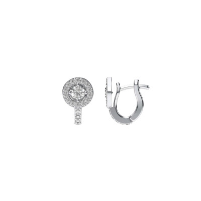 Boucles d'oreilles 1897 en or blanc et diamants