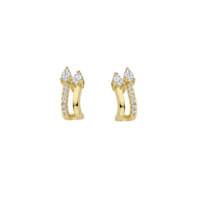 Boucles d'oreilles Infini avec diamants en or jaune
