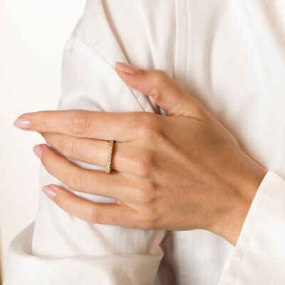 Bague SoHo demi-tour diamants en or jaune