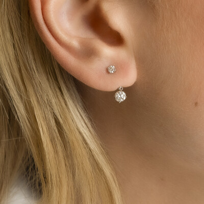 Boucles d'oreilles Infini en or blanc et diamants