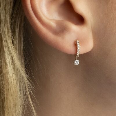 Boucles d'oreilles Infini en or rose et diamants