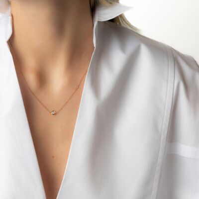 Collier Luna B en or rose et diamants