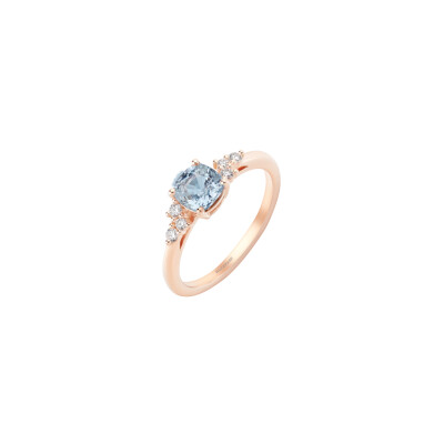 Bague Infini en or rose, saphir bleu & diamants