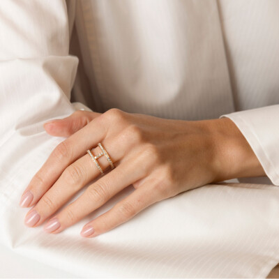 Bague SoHo en or rose et diamants