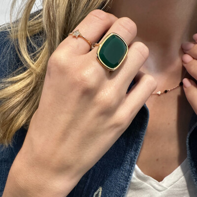 Bague Luna B agate en or rose
