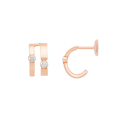 Boucles d'oreilles Bulles en or rose et diamants