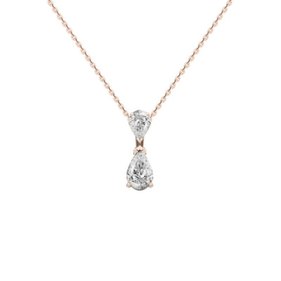 Collier Infini en or rose, diamants et diamants