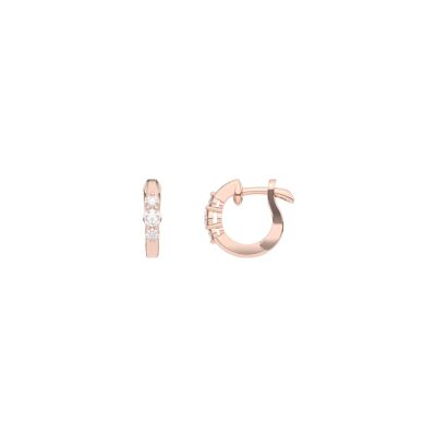 Boucles d'oreilles créoles Infini en or rose et diamants