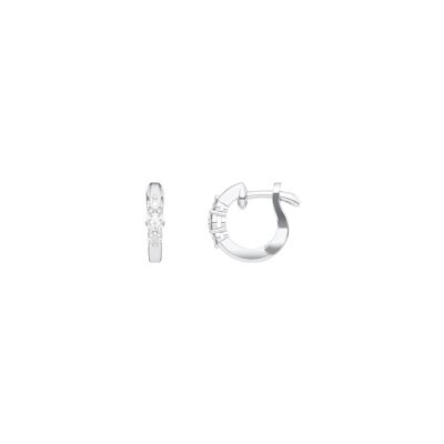 Boucles d'oreilles créoles Infini en or blanc et diamants