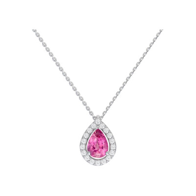 Pendentif 1897 en or blanc, saphir rose et diamants
