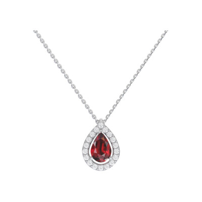 Pendentif 1897 en or blanc, rubis et diamants