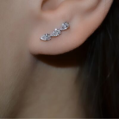 Boucles d'oreilles Infini en or blanc et diamants