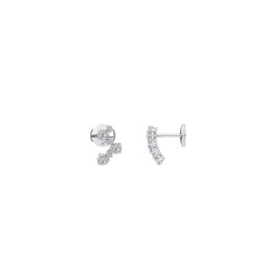 Boucles d'oreilles Infini en or blanc et Diamants