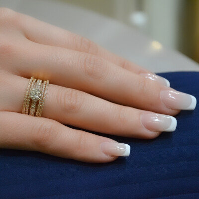 Bague Infini en or rose, diamant certifié et diamants