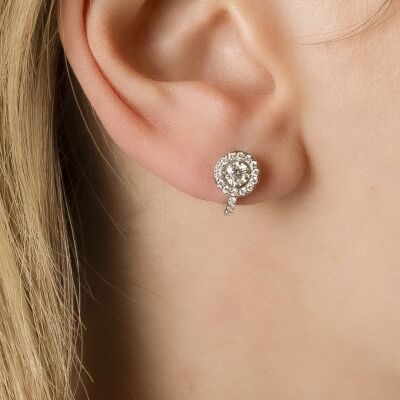 Boucles d'oreilles Infini en or blanc et diamants