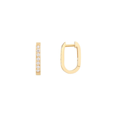 Boucles d'oreilles créoles SoHo en or jaune et diamants