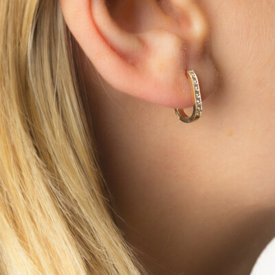 Boucles d'oreilles créoles SoHo en or jaune et diamants