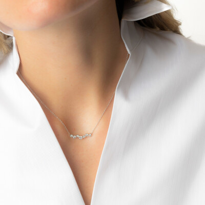 Collier Bulles en or blanc avec diamants