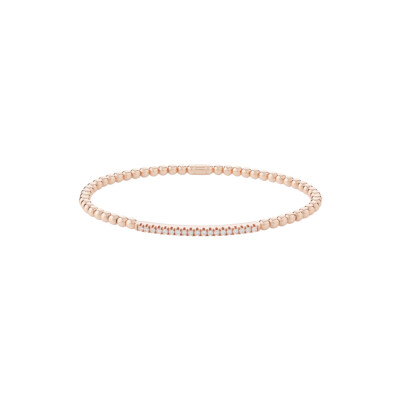 Bracelet flexible boule en or rose et diamants