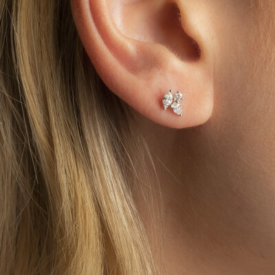 Boucles d'oreilles Infini en or blanc et diamants