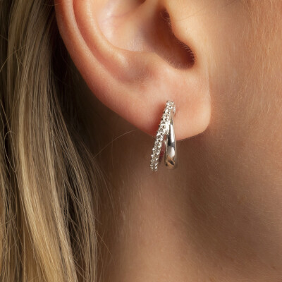 Boucles d'oreilles SoHo en or blanc et diamants