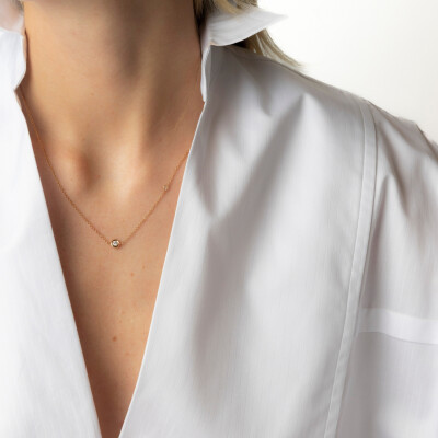 Collier Bulles en or rose et diamants