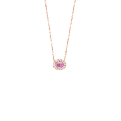Collier 1897 en or rose, saphir rose et diamants