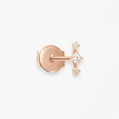 Mono boucle d'oreille Vanrycke Stardust en or rose et diamants