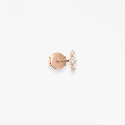 Mono boucle d'oreille Vanrycke Stardust en or rose et diamants