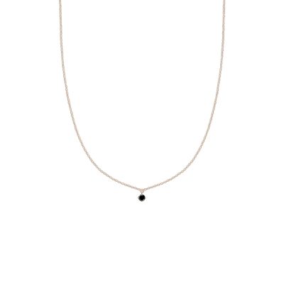 Pendentif Vanrycke Stardust en or rose et diamant noir