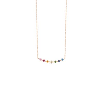 Collier Vanrycke Stardust en or rose, saphirs et tsavorite