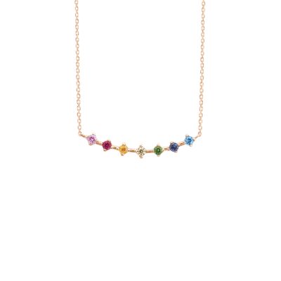 Collier Vanrycke Stardust en or rose, saphirs et tsavorite